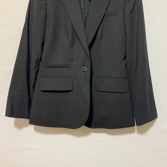 J. Crew Womens Blazer Jacket Wool Blend Black One Button Lined Size 0 - Picture 5 of 12